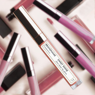 Einfache Black & White Glitzer Lip Gloss Marke Etiketten
