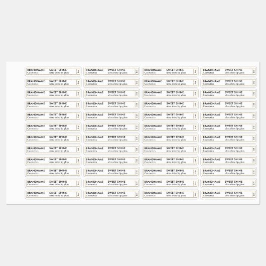 Einfache Black & White Glitzer Lip Gloss Marke Etiketten (Blatt)