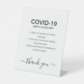 Einfache Black & White Safety Guidelines Party  Sockelschild (Vorderseite)