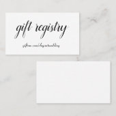 Einfache Black & White Wedding Geschenkkarte Visitenkarte (Vorne/Hinten)