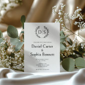 Einfache Bläsermonogramm-Wraath-Initialen Einladung