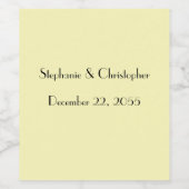 Einfache, blass-gelbe und schwarze Gastgeschenk Ho Weinetikett (Einzelnes Label)