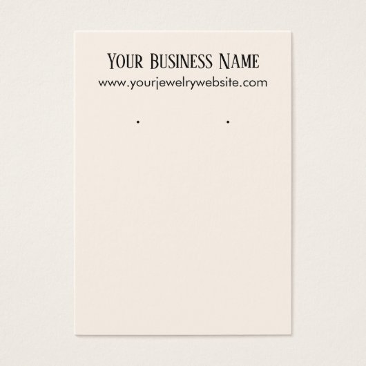 Einfache, blass-Off-White-Ohrring-Display-Karten (Vorderseite)