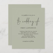 Einfache Blasse Grünen Hochzeitsempfang (Vorne/Hinten)