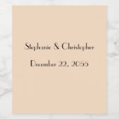 Einfache blassfarbene Gastgeschenk Hochzeit und Sc Weinetikett (Einzelnes Label)