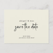 Einfache blassgelbe Hochzeit Sichern Sie das Datum Postkarte (Vorderseite)