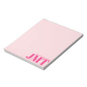 Einfache, blassrosa und hellrosa Bezeichnung Monog Notizblock (Rotiert)