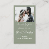 Einfache Blatt Grünes Foto Hochzeitsticket Karten (Vorderseite)