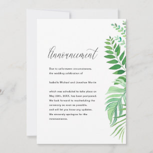 Einfache Blätter Ankündigung zur Hochzeitsfeier