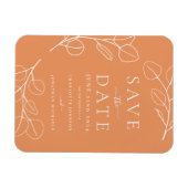 Einfache Blätter Apricot Hochzeit Magnet (Horizontal)