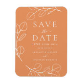 Einfache Blätter Apricot Hochzeit Magnet (Vertikal)