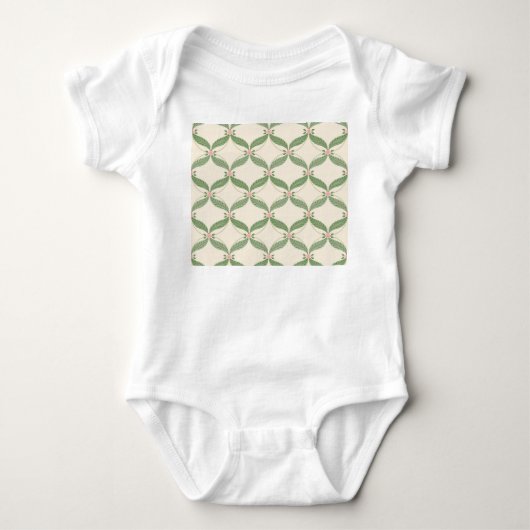 Einfache Blätter Blume Grid-Muster Baby Strampler (Vorderseite)