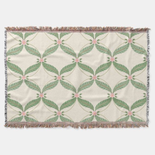 Einfache Blätter Blume Grid-Muster Decke (Vorderseite)