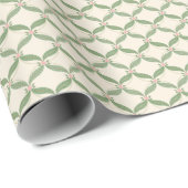 Einfache Blätter Blume Grid-Muster Geschenkpapier (Rolleneckpunkt)