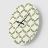 Einfache Blätter Blume Grid-Muster Große Wanduhr (Winkel)