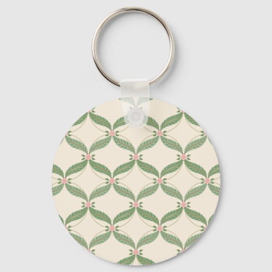 Einfache Blätter Blume Grid-Muster Schlüsselanhänger (Vorderseite)