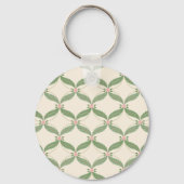 Einfache Blätter Blume Grid-Muster Schlüsselanhänger (Rückseite)