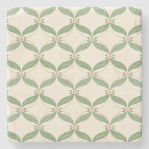Einfache Blätter Blume Grid-Muster Steinuntersetzer
