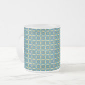 Einfache Blätter in blau Mattglastasse (Vorderseite Links)