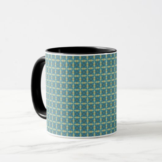 Einfache Blätter in blau Tasse (Vorderseite Links)