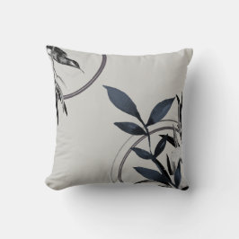 Einfache Blätter in hellbläulichem Grau Kissen