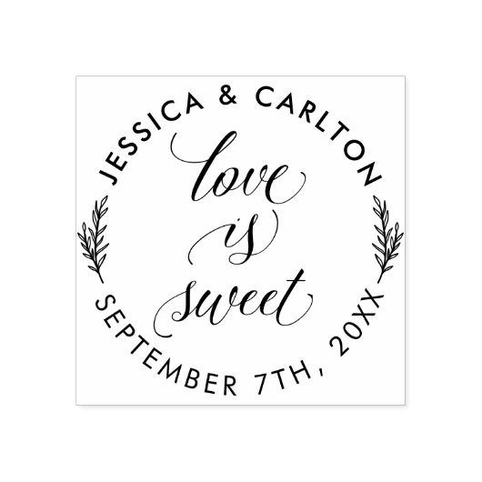 Einfache Blätter Liebe Sweet Round Wedding Vielen Gummistempel (Prägung)