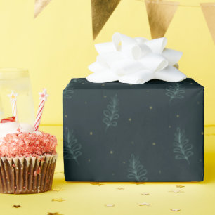 Einfache Blätter und goldene Punkte Geschenkpapier