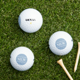 Einfache Blau- und Weiß-Monogramm-Vorlage Golfball
