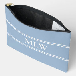 Einfache Blau- und Weiß-Monogramm-Vorlage Zubehörtasche