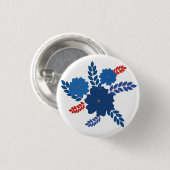 Einfache Blaublumen Vektorgestaltung Button (Vorne & Hinten)