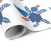 Einfache Blaublumen Vektorgestaltung Geschenkpapier (Rolleneckpunkt)