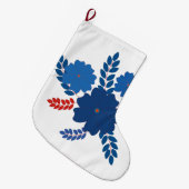 Einfache Blaublumen Vektorgestaltung Großer Weihnachtsstrumpf (Vorderansicht (hängend))