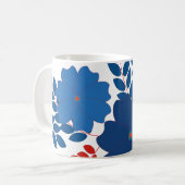 Einfache Blaublumen Vektorgestaltung Kaffeetasse (Vorderseite Links)