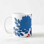 Einfache Blaublumen Vektorgestaltung Kaffeetasse (Links)