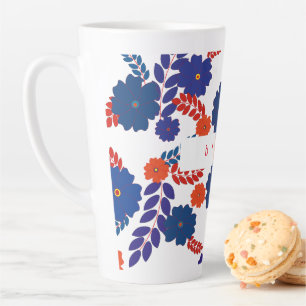 Einfache Blaublumen Vektorgestaltung Milchtasse