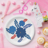 Einfache Blaublumen Vektorgestaltung Pappteller (Party)