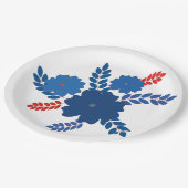 Einfache Blaublumen Vektorgestaltung Pappteller (Schrägansicht)