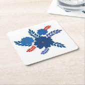 Einfache Blaublumen Vektorgestaltung Rechteckiger Pappuntersetzer (angewinkelt)