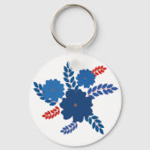 Einfache Blaublumen Vektorgestaltung Schlüsselanhänger (Vorderseite)