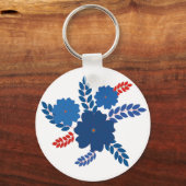 Einfache Blaublumen Vektorgestaltung Schlüsselanhänger (Vorderseite)