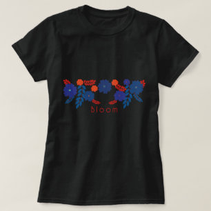Einfache Blaublumen Vektorgestaltung T-Shirt