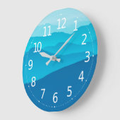 Einfache blaue abstrakte Wand-Uhr der Berg| Große Wanduhr (Winkel)