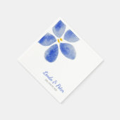 Einfache blaue Aquarellpapier-Blume Serviette (Ecke)