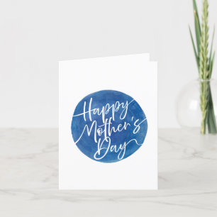 Einfache blaue Aquarellschrift Muttertagsskripte Dankeskarte