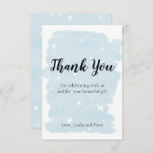 Einfache blaue Aquarellsterne Dankeskarte (Vorne/Hinten)