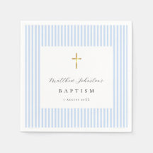 Einfache blaue Baby-Jungen-Tauf-Papier-Servietten