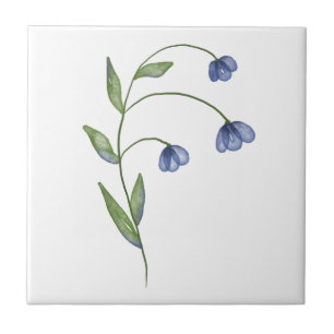 einfache blaue Blume Fliese