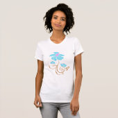 Einfache blaue Blume T-Shirt (Vorne ganz)