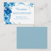 Einfache blaue Blumen-Hochzeitsempfang-Einschlussk Begleitkarte (Vorne/Hinten)