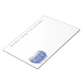 Einfache blaue Cachepot-Blume POT-Option Notizblock (angewinkelt)